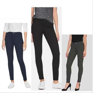 𝅺BANANA Republic 3 piece Mid rise Ponte Stretch Leggings in Black , Gray & Navy